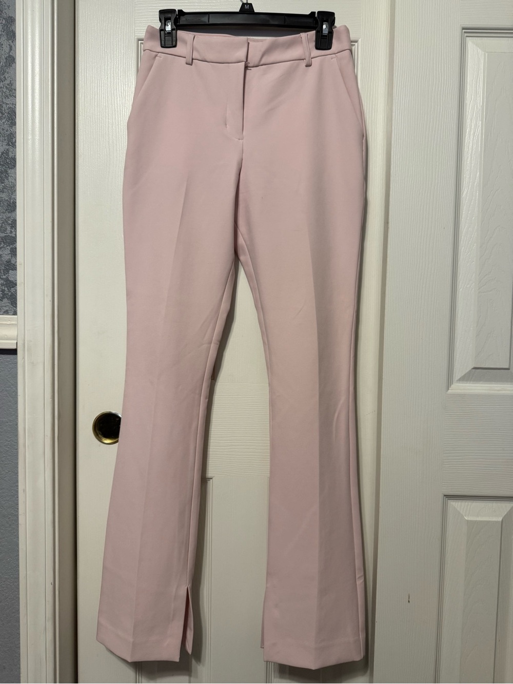 Express Light Pink Boot-Cut Slit Hem Pants